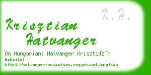 krisztian hatvanger business card